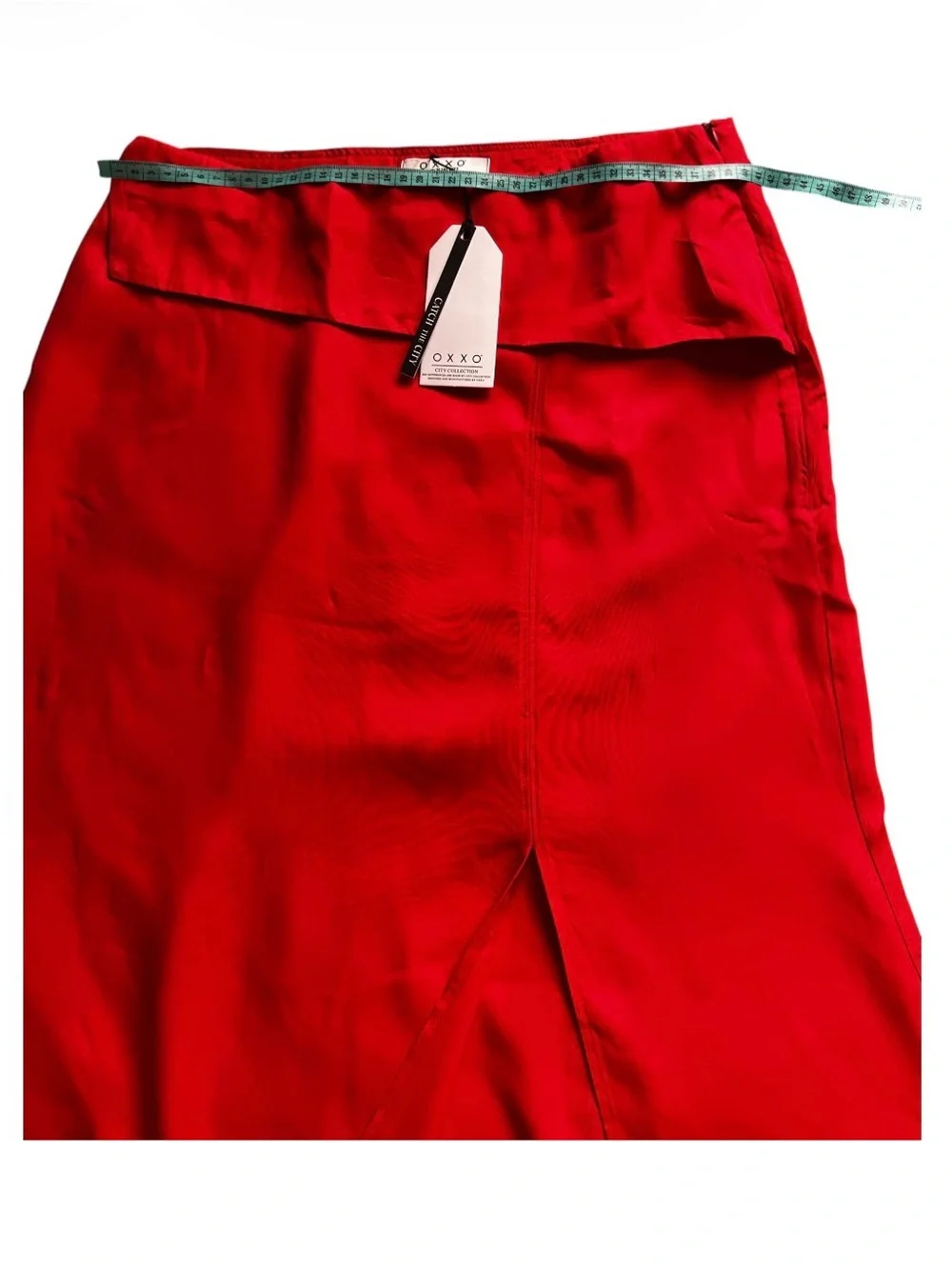 NWT OXXO (Catch The City) Asymmetric High Waist Red Long Skirt M.
